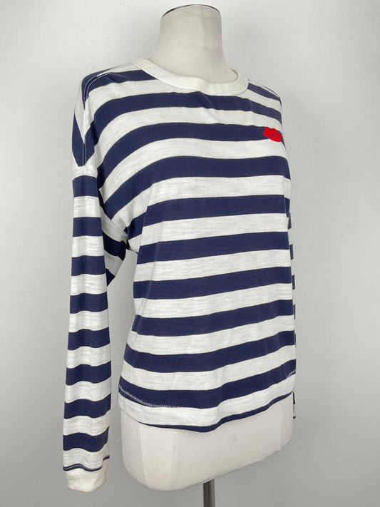 Camiseta Blanco de Rayas Old Navy