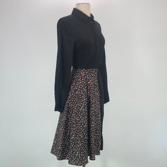 Vestido Negro De Flores Apparalel