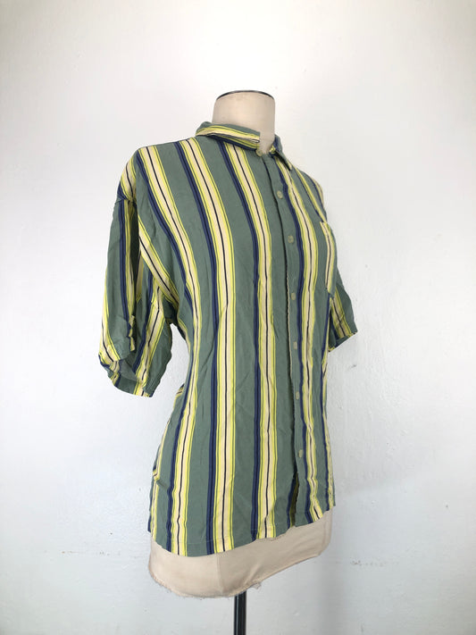 Camisa Verde De Rayas Massive