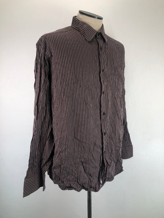 Camisa Marron De Rayas Billy Lohdon