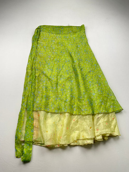 Falda Verde limón Floral Variangis