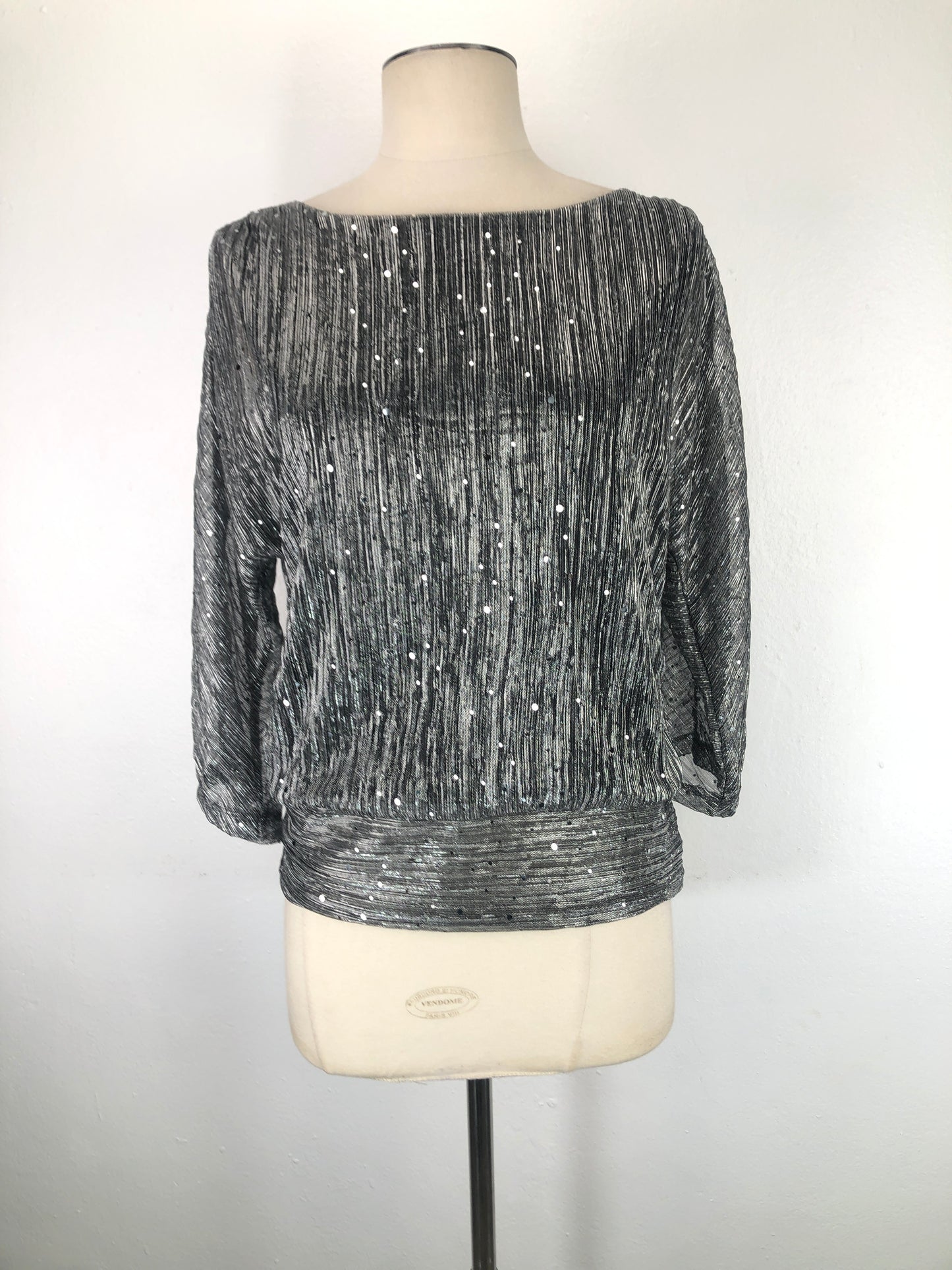 Blusa Plateado de Brillo Adrienne Vittaidni