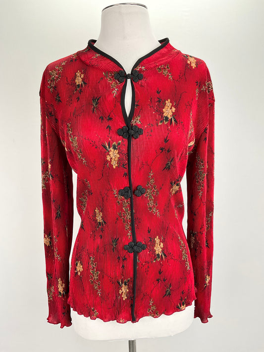 Blusa Rojo vino Floral Dressbarn