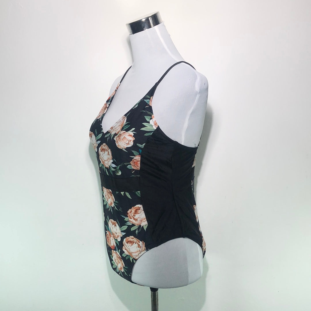 Traje de Baño Negro de Flores Cupshe