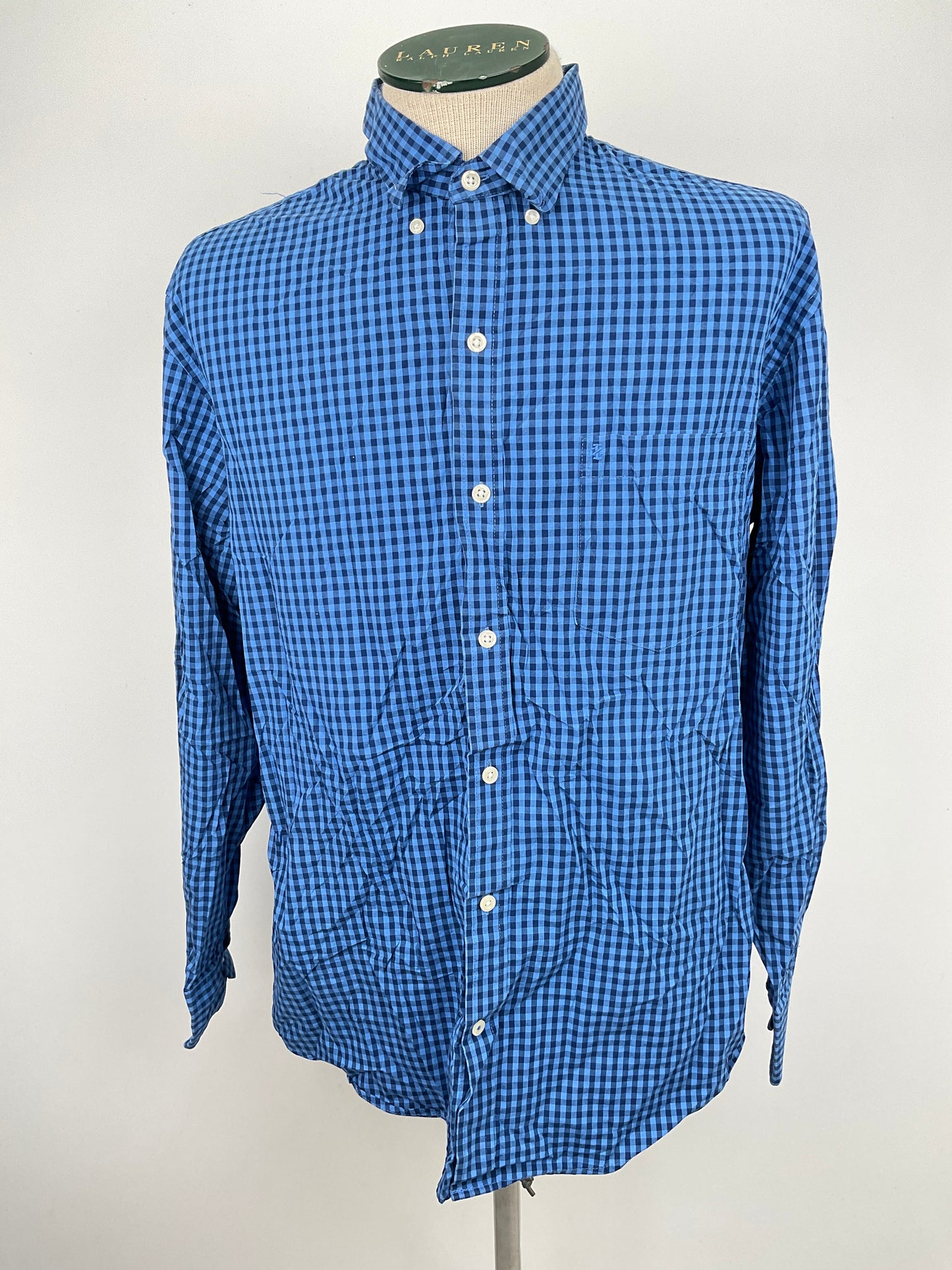 Camisa Azul de Cuadro Izod