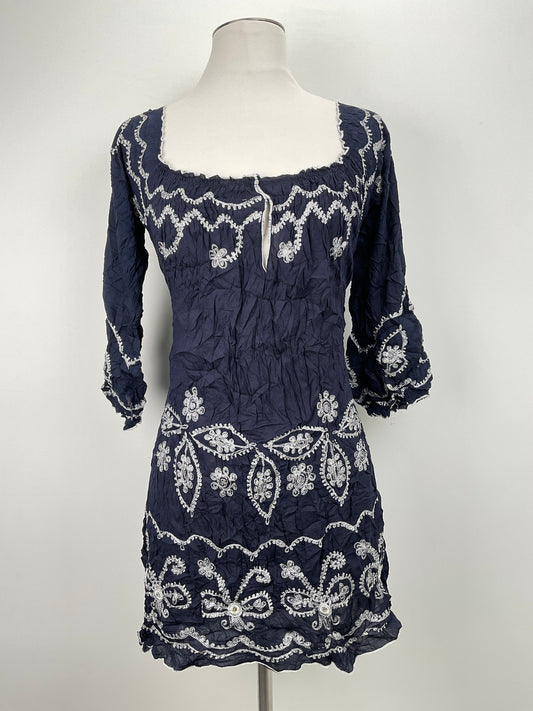 Vestido Azul marino Floral Poupette