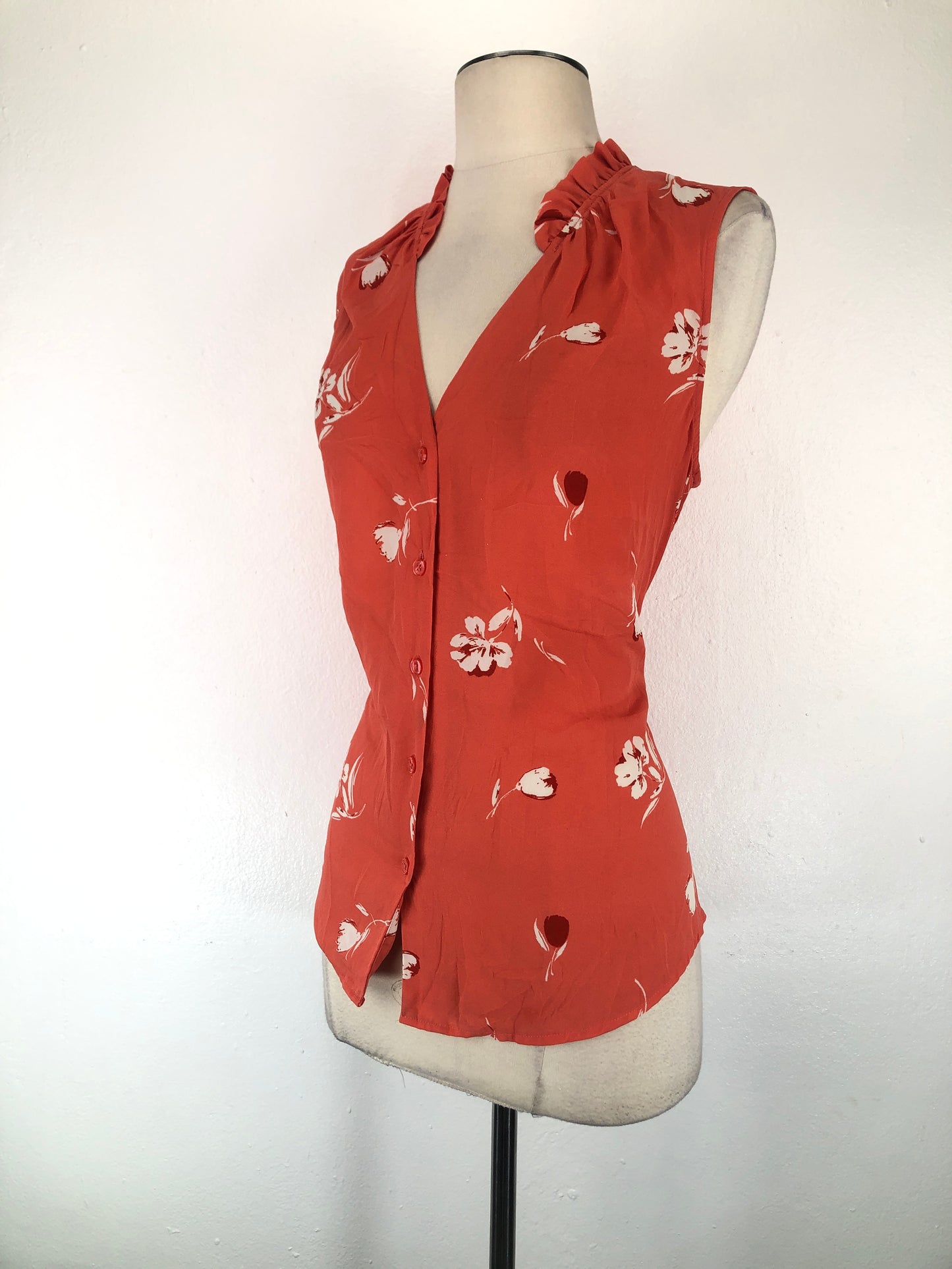Blusa Naranja de Flores Banana Republic