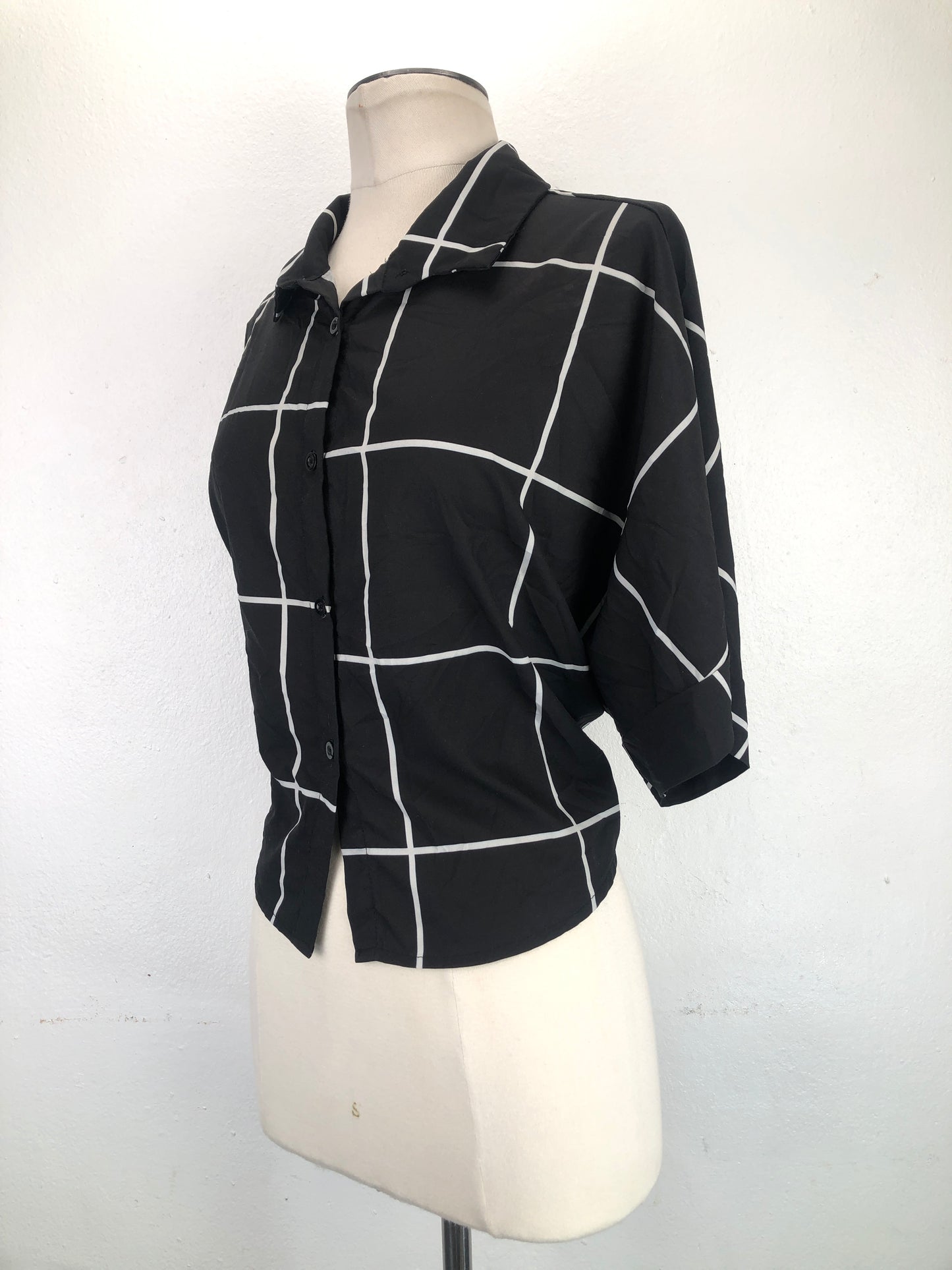 Camisa Negro de Cuadro Fba