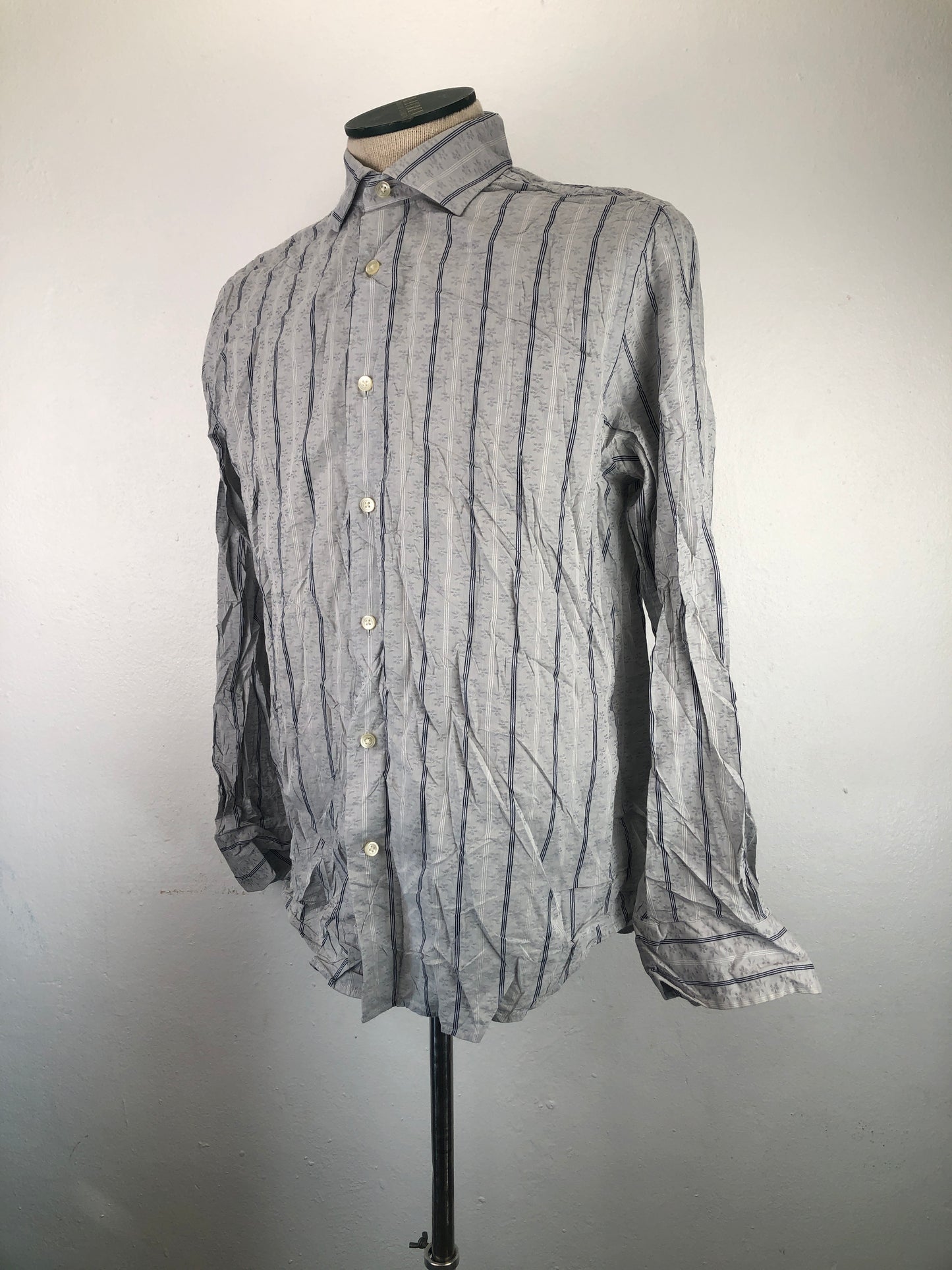 Camisa Gris de Rayas Modern Fit