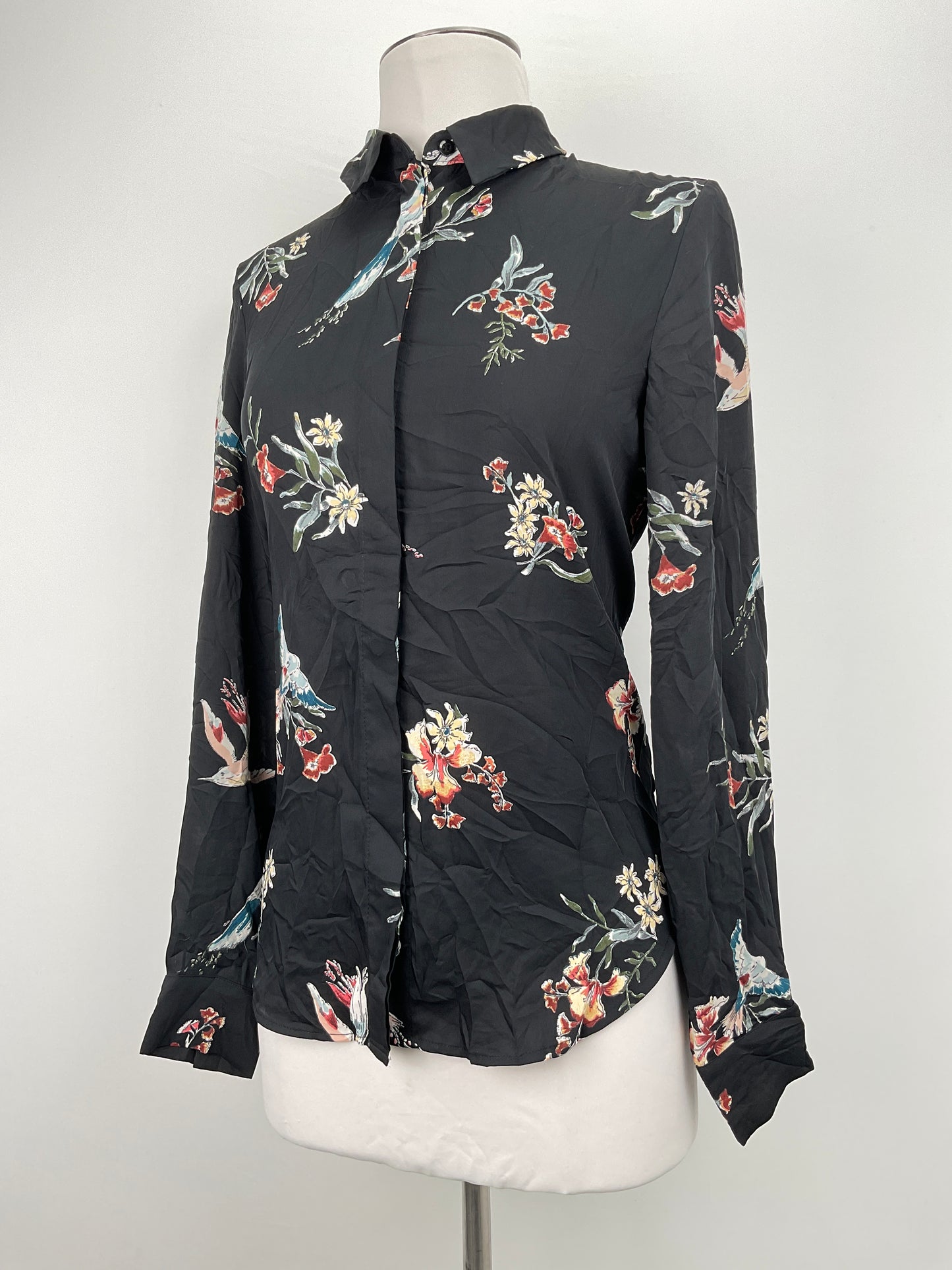 Camisa Negro Floral Hm