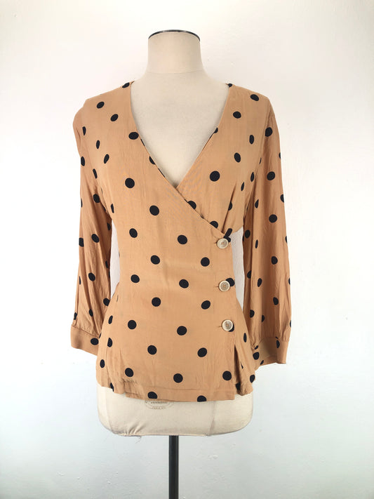 Blusa Nude Lunares Mng