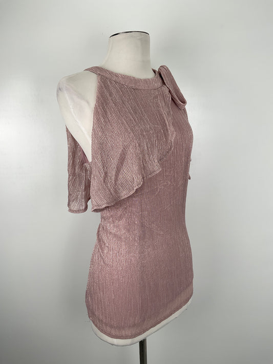 Blusa Nude De Brillo Anne Klein