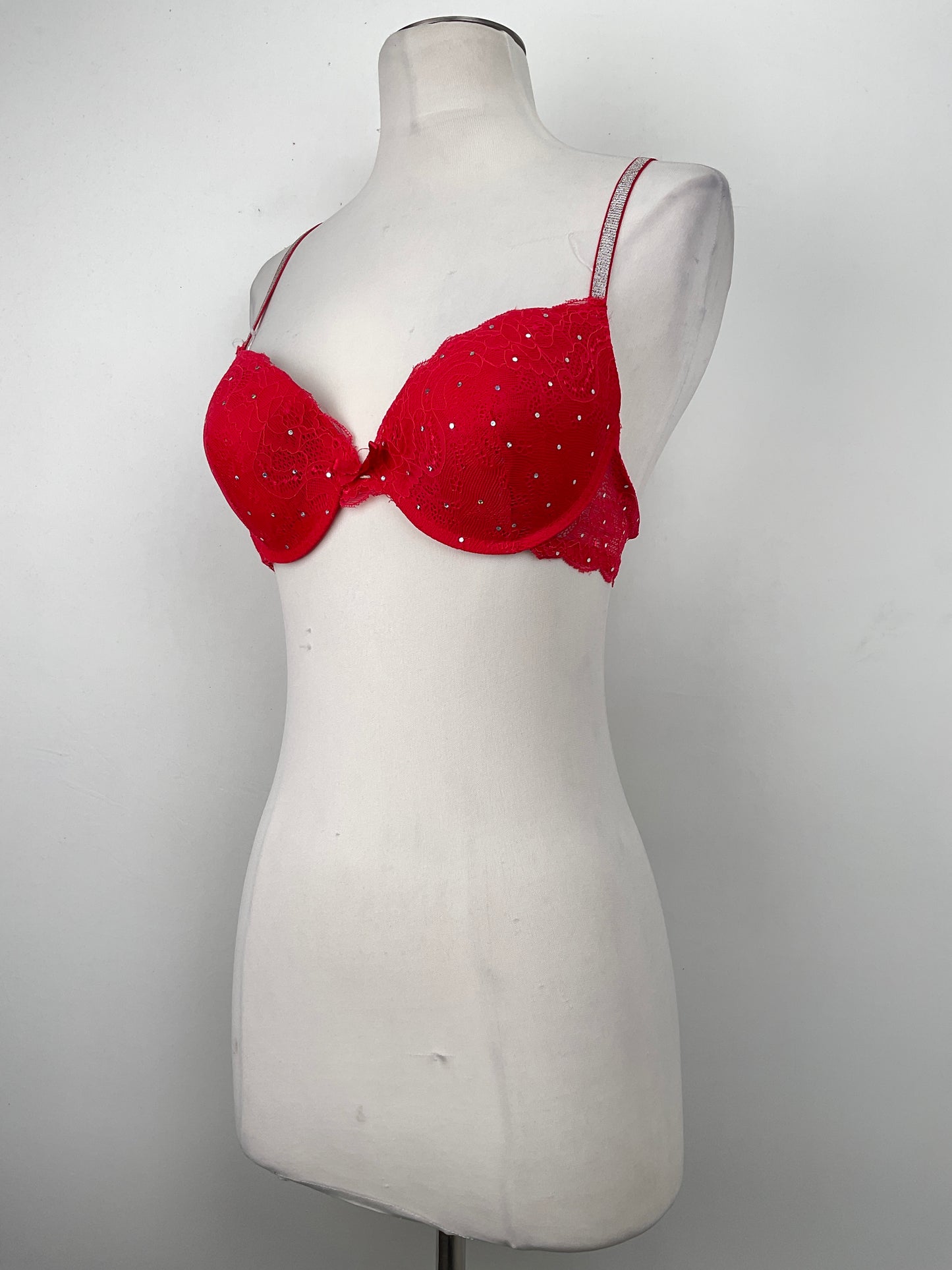 Brasier Rojo de Brillo Kiss Tell