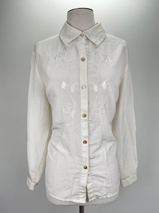 Camisa Blanco Floral Babara Graffeo