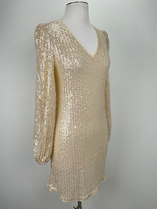 Vestido Dorado de Brillo Shein