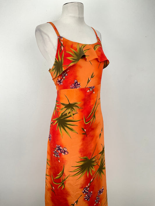 Vestido Naranja Floral Variangis