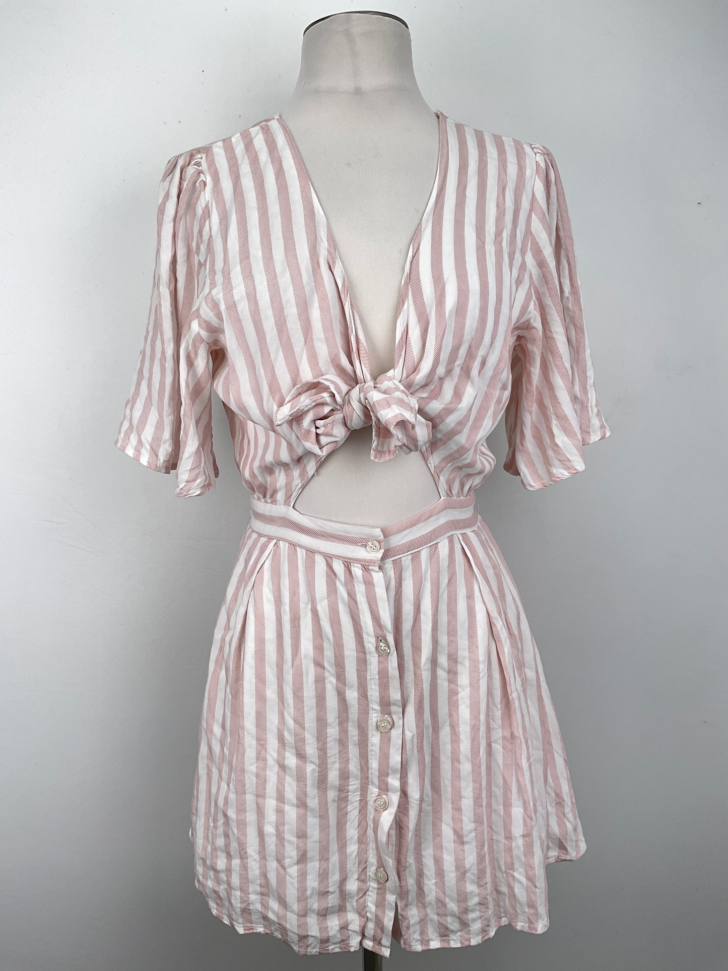 Vestido Nude De Rayas Audrey