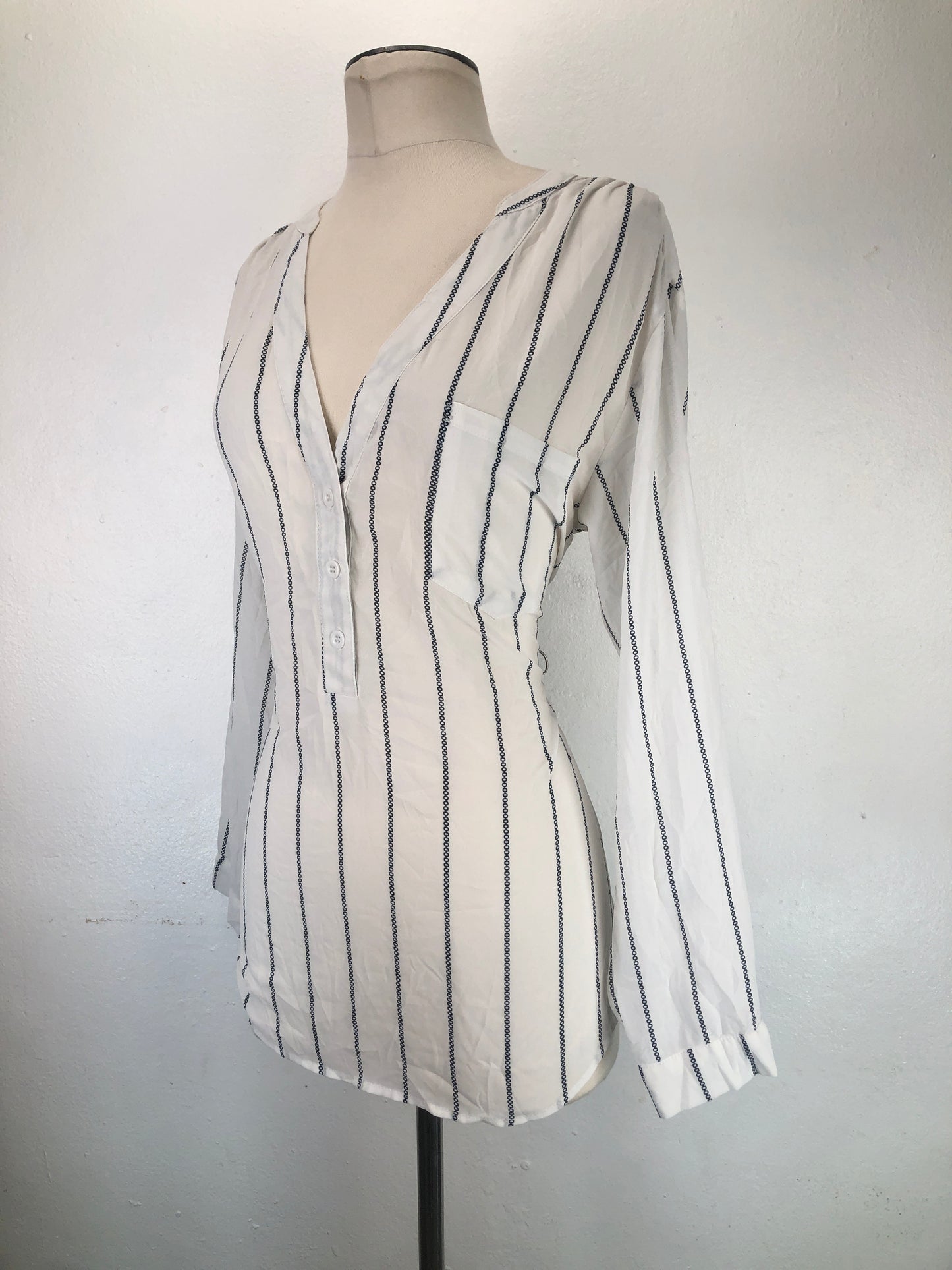Blusa Blanco de Rayas Variangis