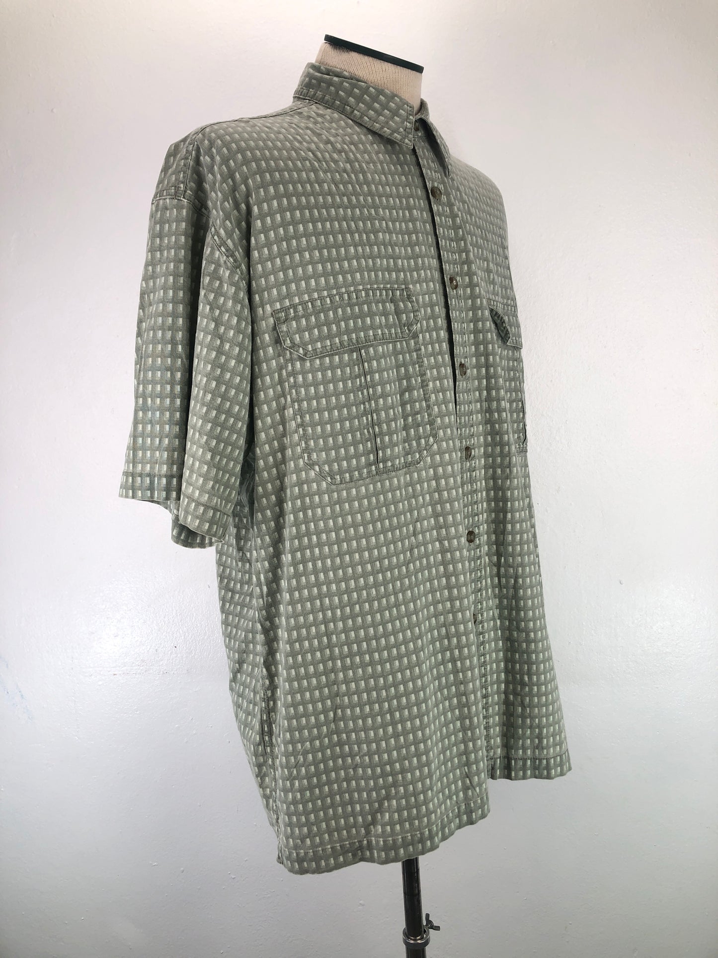 Camisa Verde de Cuadro Faded Glory