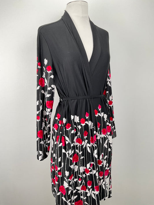 Vestido Negro Floral Linea Donatella