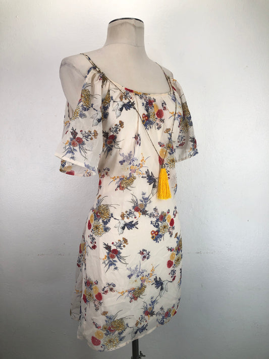 Vestido Crema Floral Bailey Blue