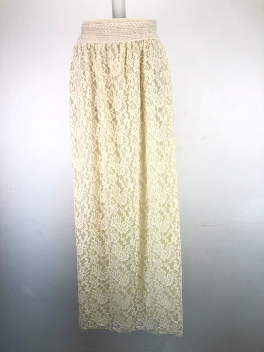 Falda Crema Floral Variangis