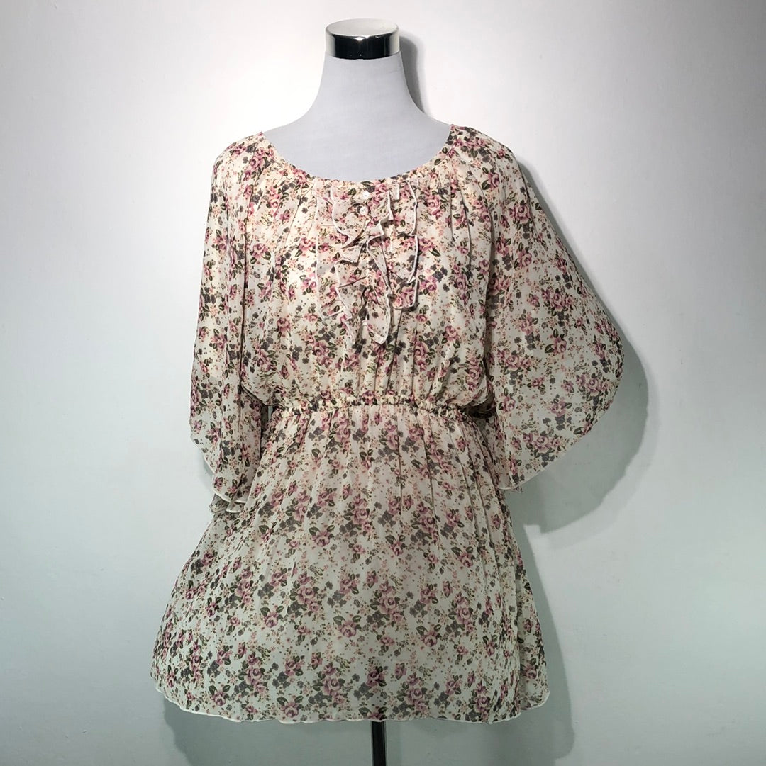Vestido Crema de Flores Elbonny