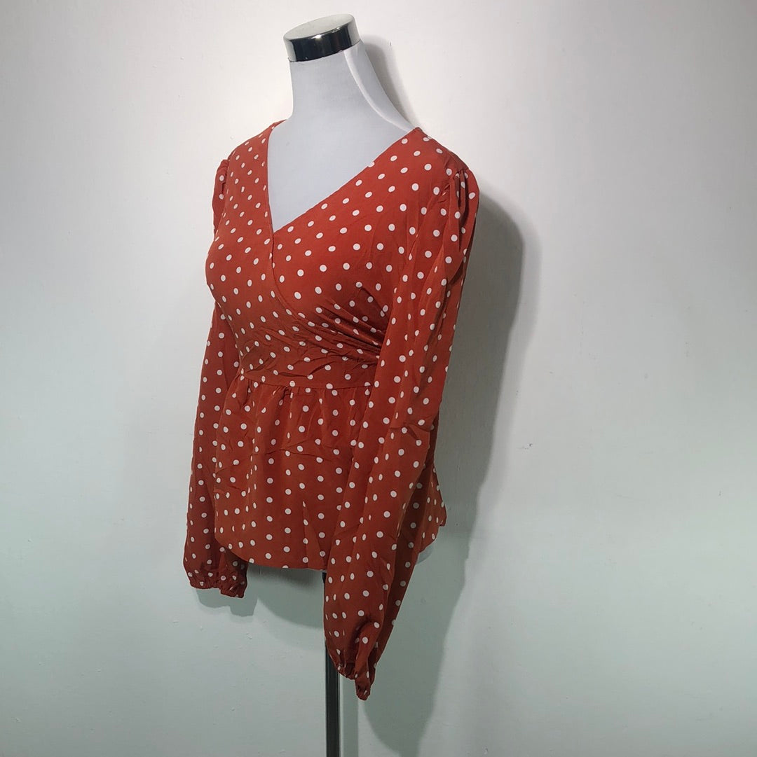 Blusa Marron de Lunares