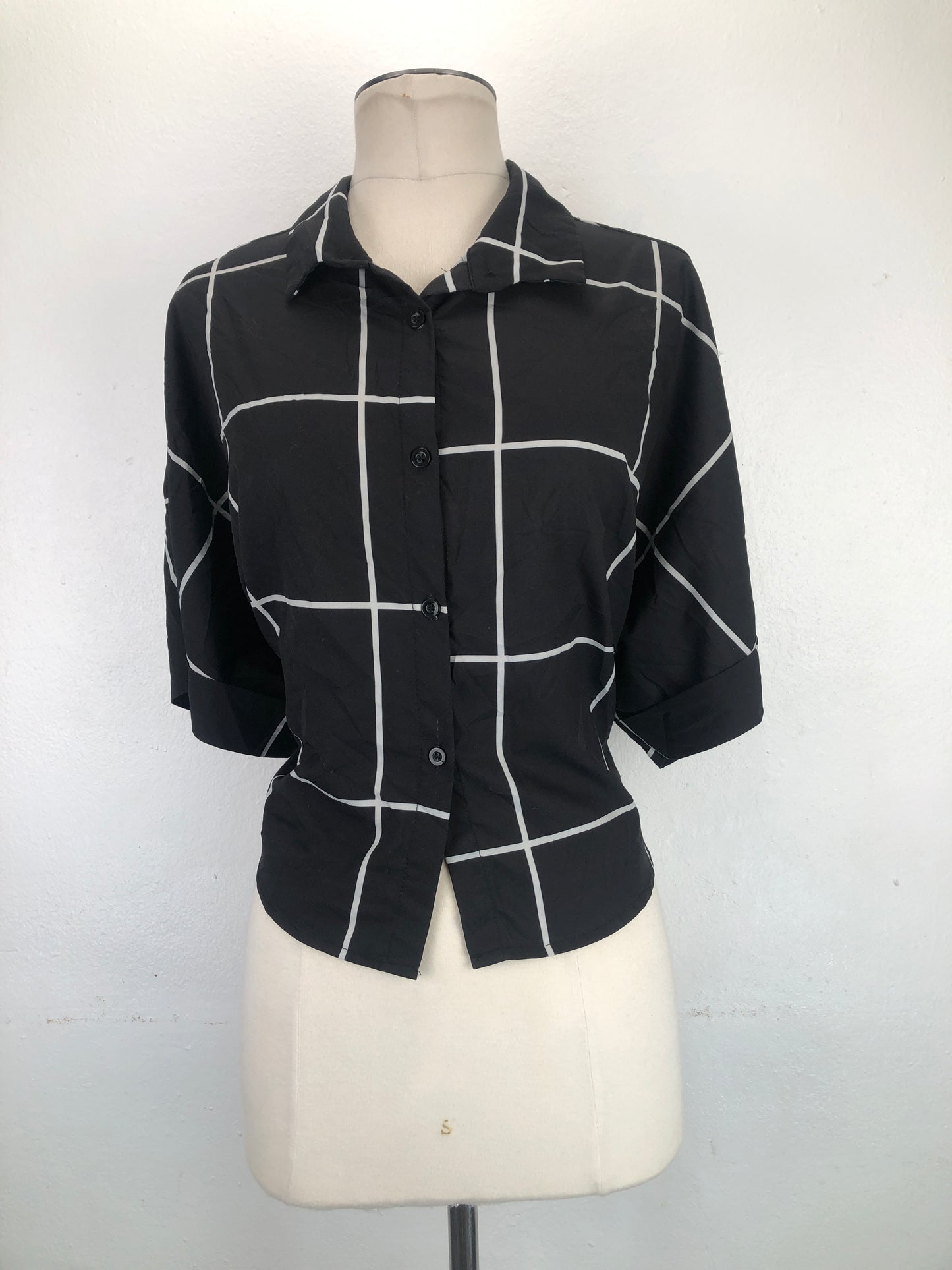 Camisa Negro de Cuadro Fba