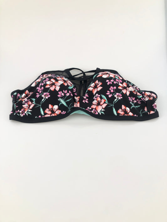 Blusita Traje de Baño Negro de Flores Xhilaration