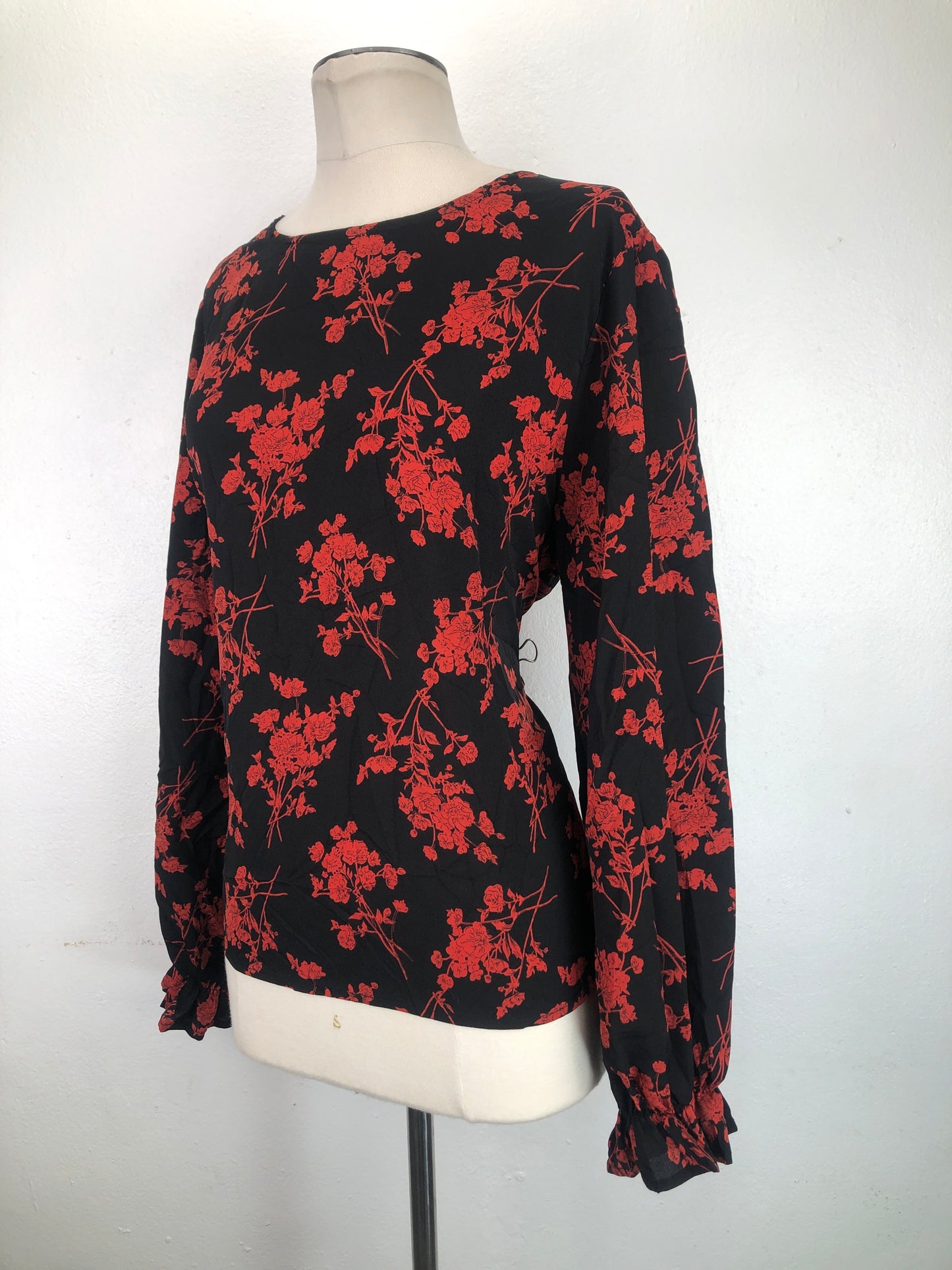 Blusa Negro Floral Shein