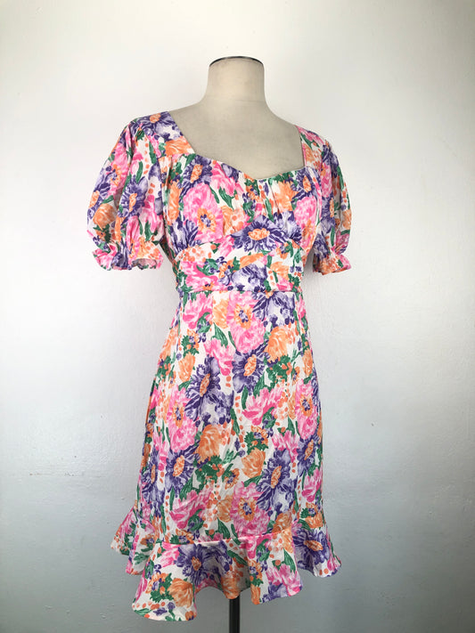 Vestido Crema Floral Woman