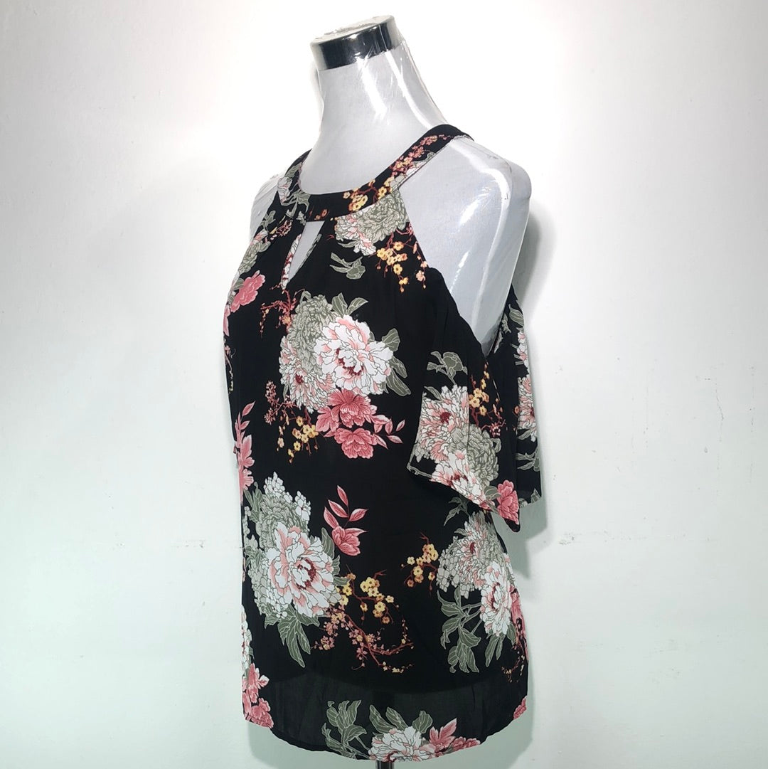 Blusa Negro de Flores A.U.W