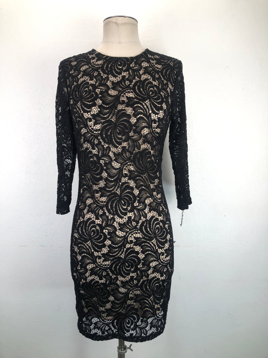 Vestido Negro Floral Forever 21