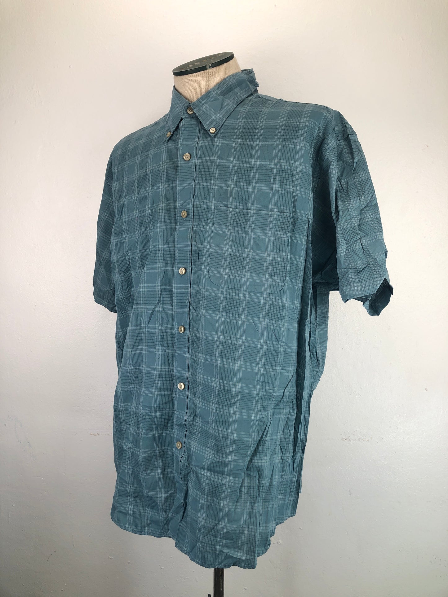 Camisa Turquesa De Cuadro Van Heusen