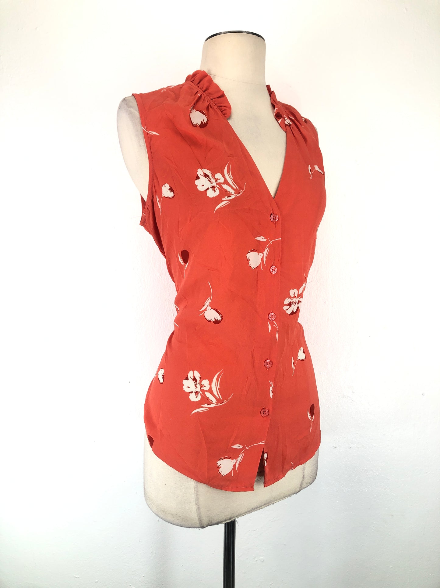 Blusa Naranja de Flores Banana Republic