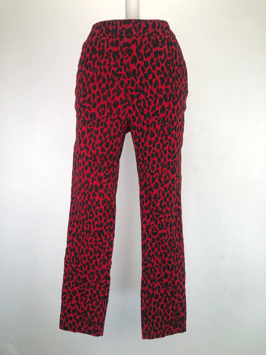 Pantalon Rojo Lunares De Vestir Zara Basic