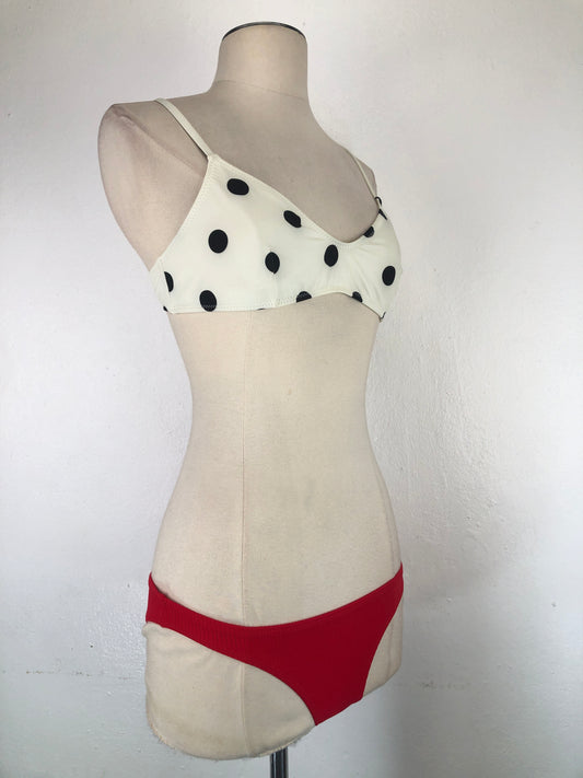 Trajer de Baño Blanco lunares Solid Striped