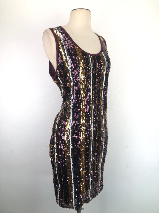 Vestido Morado De Brillo Luonyc