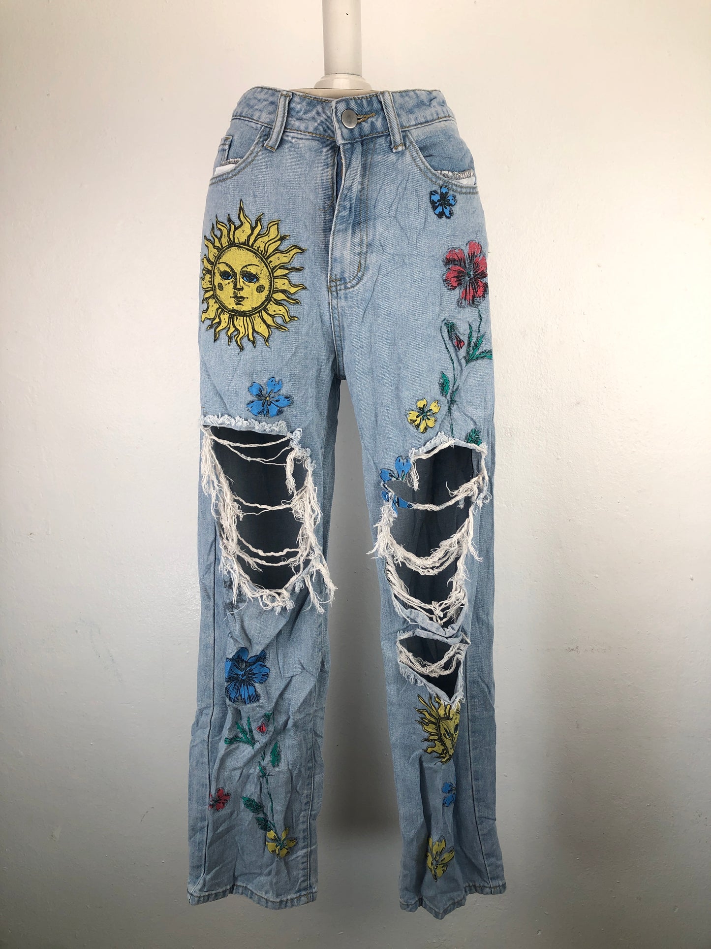 Pantalon Azul claro Mom Jeans Shein
