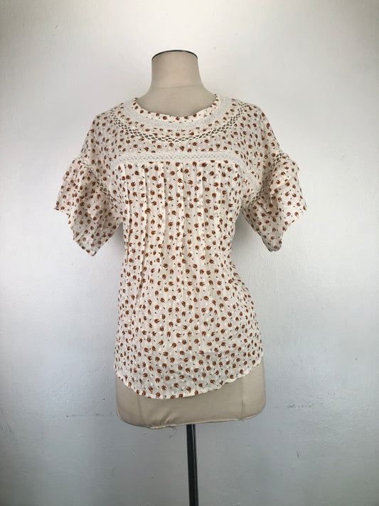 Blusa Crema Floral Loft