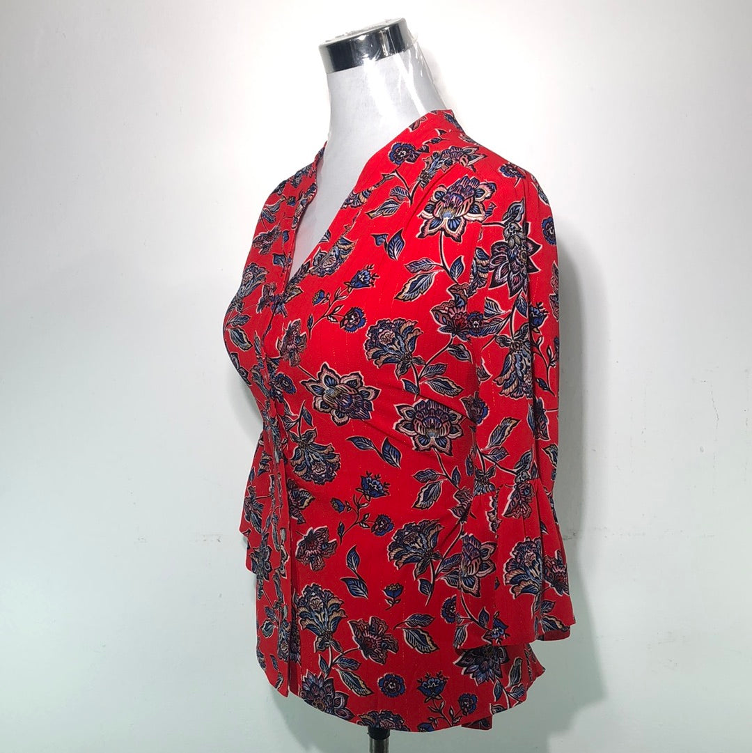 Blusa Rojo De Flores Ruby Rd