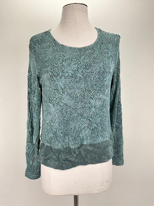 Blusa Verde Floral Coldwater Creek