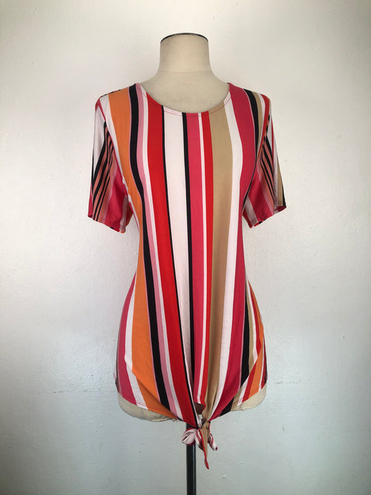 Blusa Multicolor De Rayas See Reverse
