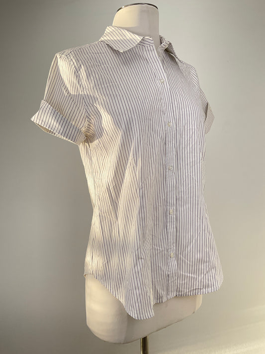 Camisa Blanco de Rayas Liz Claiborne