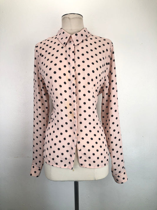 Camisa Nude de Lunares Forever21