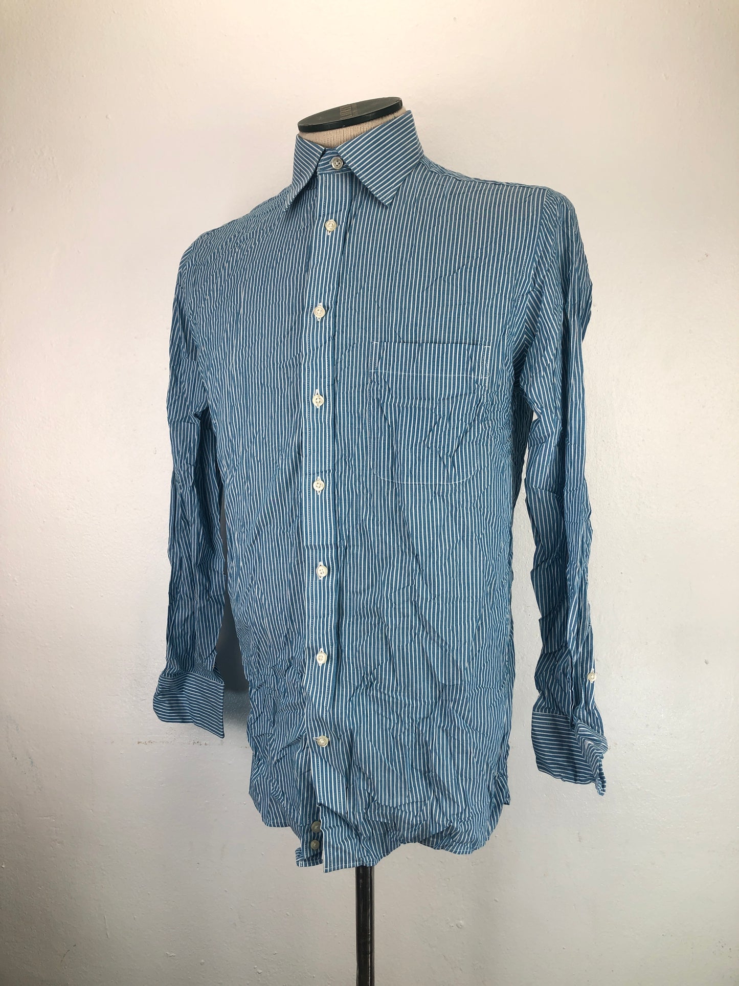 Camisa Azul de Rayas Stafforo