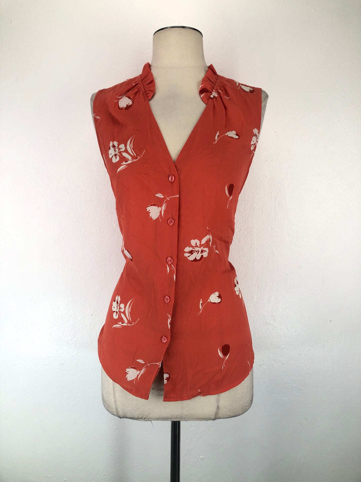 Blusa Naranja de Flores Banana Republic