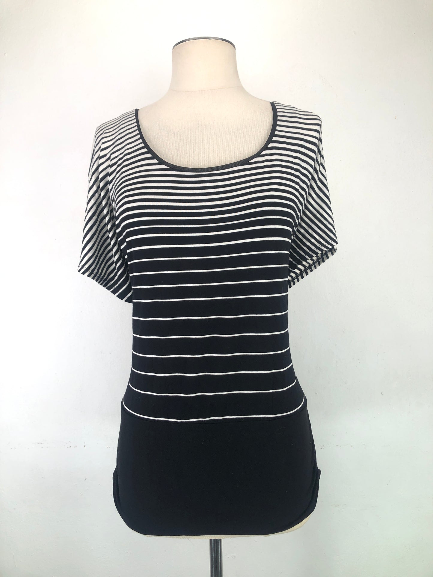 Blusa Negro de Rayas White Black