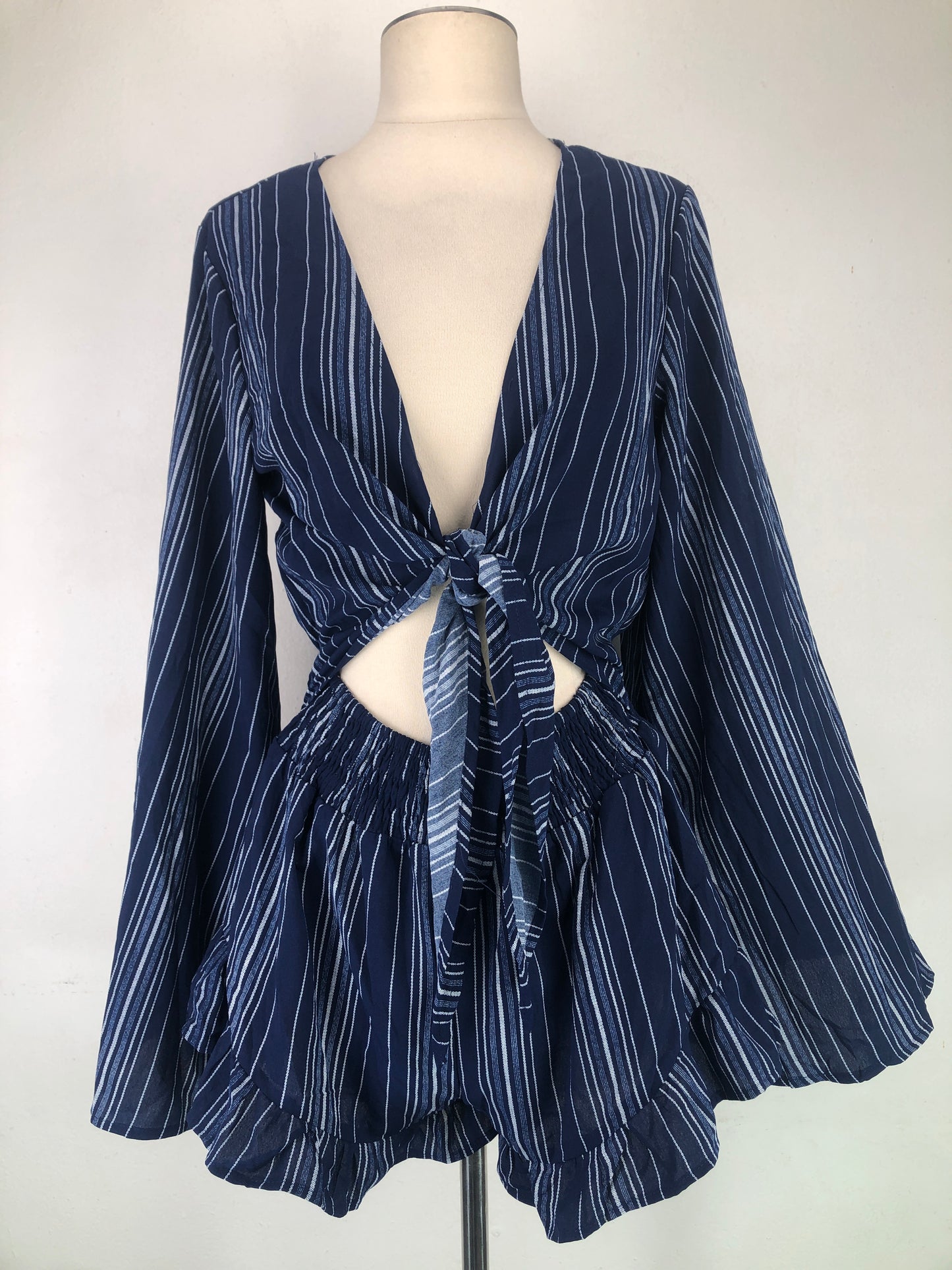 Enterizo Azul marino de Rayas Fashion Nova